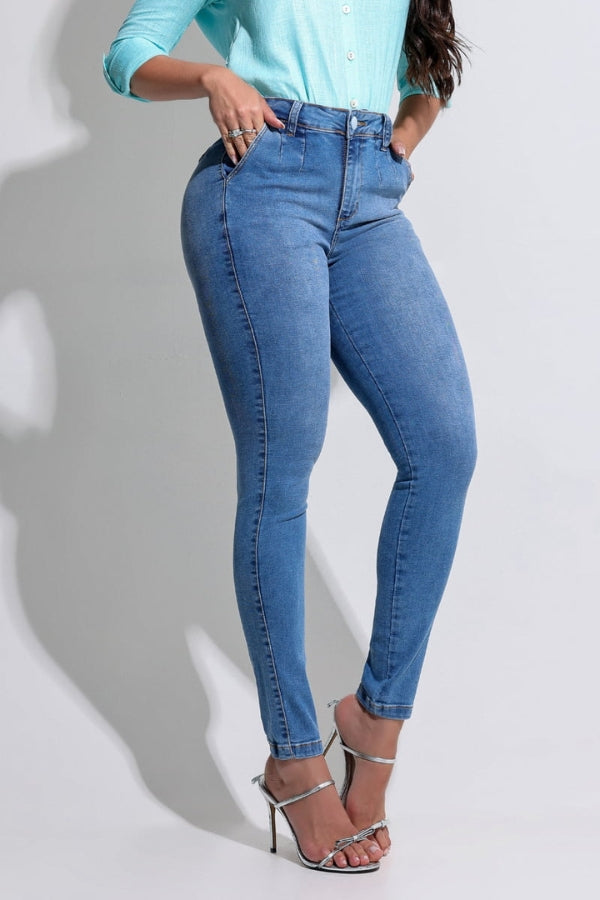Calça Jeans Modeladora Alfaiataria com Elastano Apaixonante - CH331